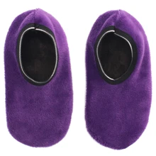 1 пара нескользящих носков-тапочек для женщин и девочек; шлепанцы-захватчики; Цвет: фиолетовый; Размеры: 34-39