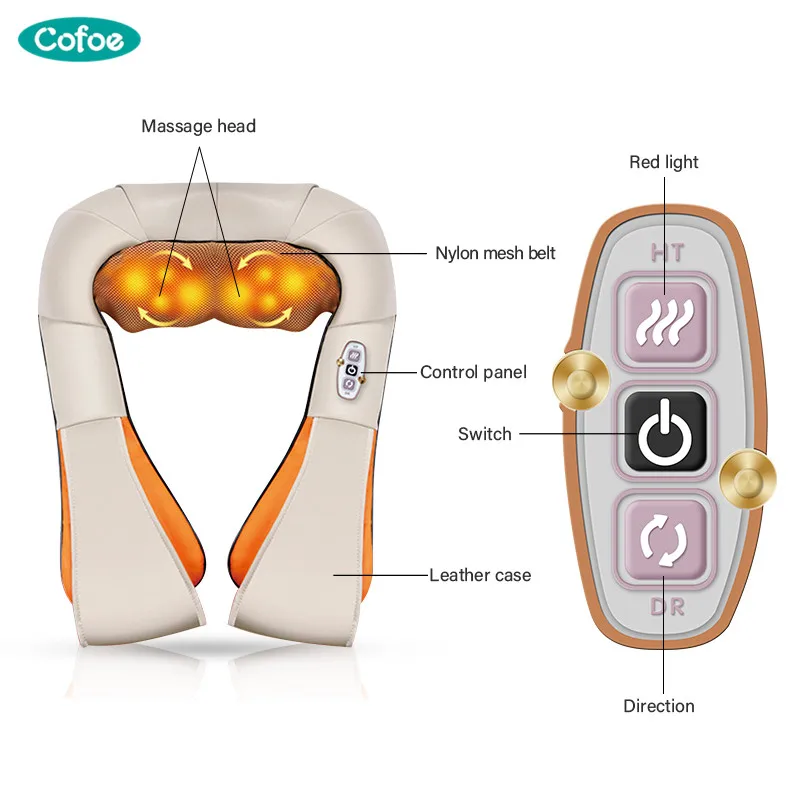 Cofoe Массажная шаль, накидка для шеи, плеча, спины, Электрический разминающий ритм, лечение шейного позвонка, домашний массаж, оборудование