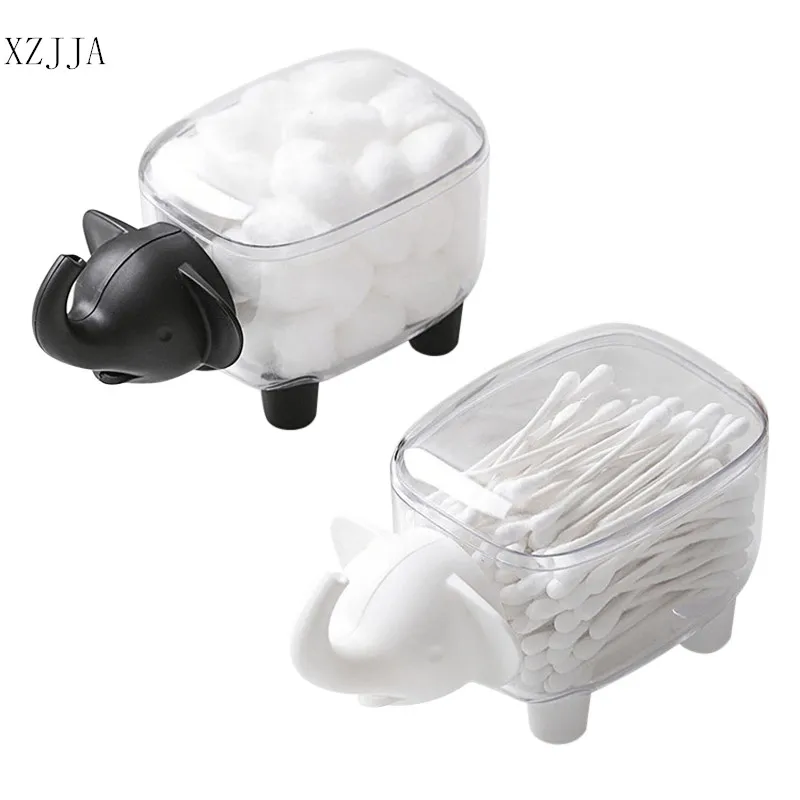 XZJJA Creative Cartoon Dust-proof Cotton Swab Storage Box Cute Elephant Cosmetic Home Desktop Organizer | Дом и сад