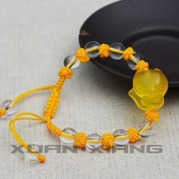 

Drop Shipping Women Bracelets Natural Yellow Chalcedony Bracelets Fox Beads Hand String Bracelets Bangles 2018 Fashion Jewelry
