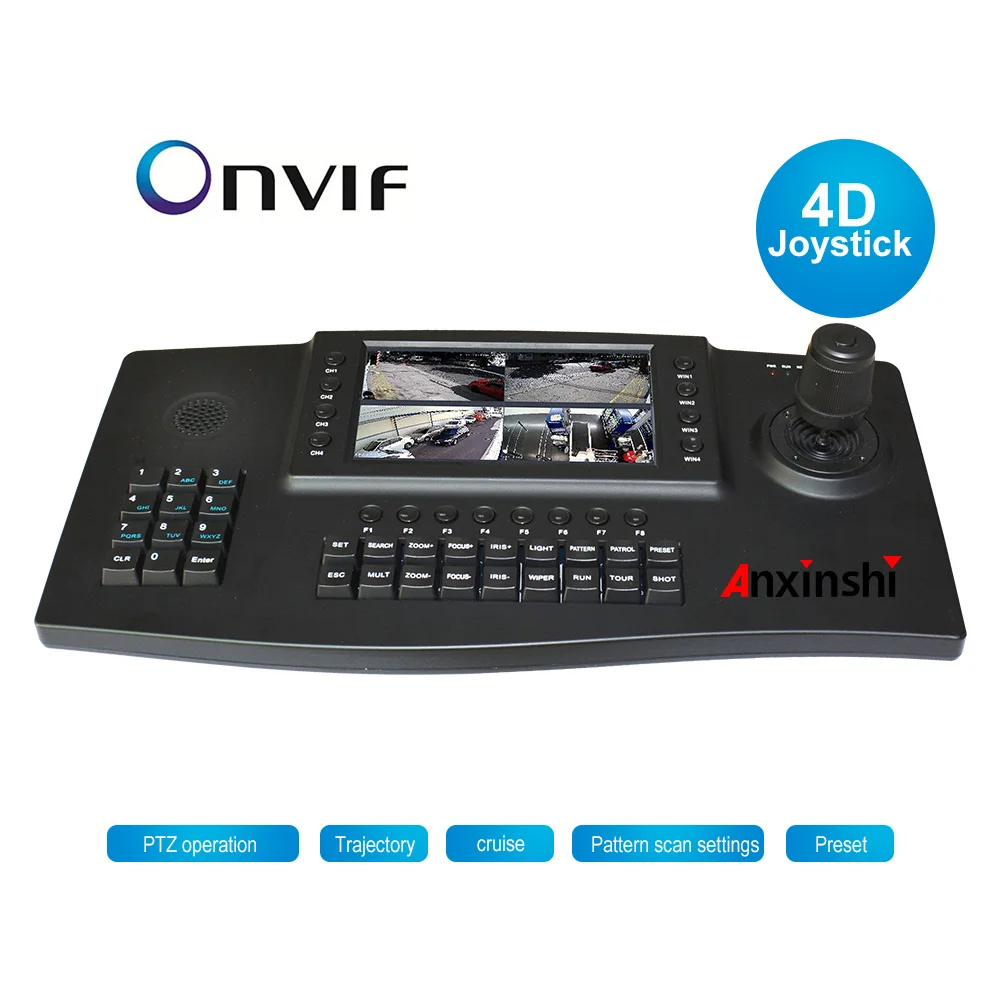  4D Joysticker PTZ Network Keyboard Controller 4 CH Video Screen HDMI 7