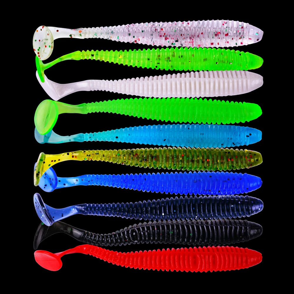 

2.4g/8.5cm Pesca Artificial 10pcs 2.4g/8.5cm Soft Lure Japan Shad Worm Swimbaits Jig Head Fly Fishing Silicon Rubber Fish Fish