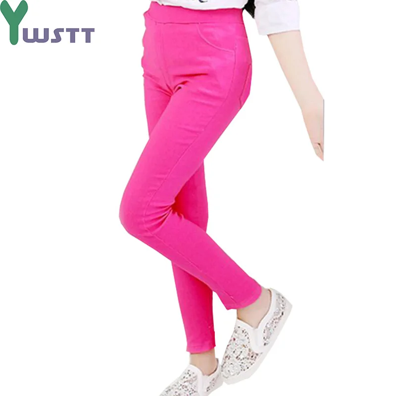 

Children Pants 2017 Spring Summer Children Clothing Candy Colored Pencil Girls Leggings Cotton Full Length Girl Pants