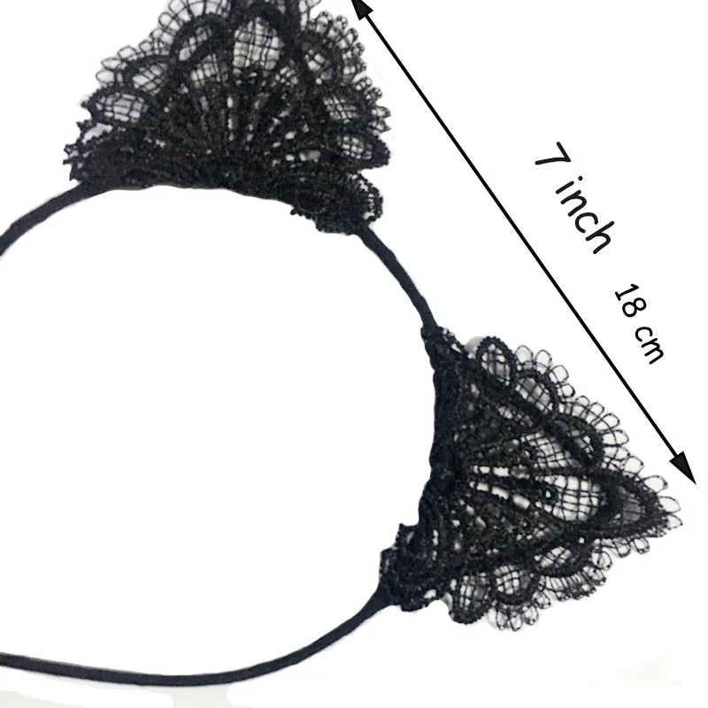 1PCS Black White Lace Headband For Women Girls Cat Ears Dance Party Hairbands Sexy Lady Fashion Hair Accessories ladies headband