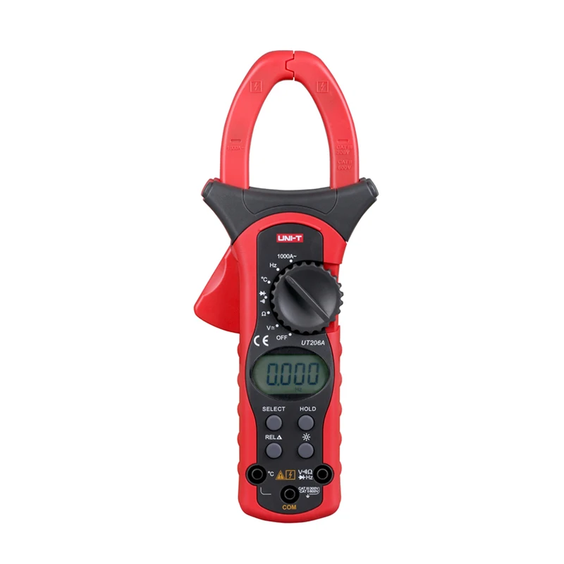 

UT206A 3 3/4 Digital Auto Range Digital Clamp Multimeters1000A 600V Clamp Meter Ammeter Voltmeter With Temperature LCD Backlight