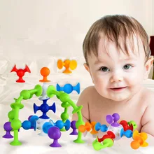 Поп присоски Силиконовые Блоки Мягкие строительные блоки Дети DIY Модель Строительство игрушки для детей мальчиков девочек Рождественский подарок