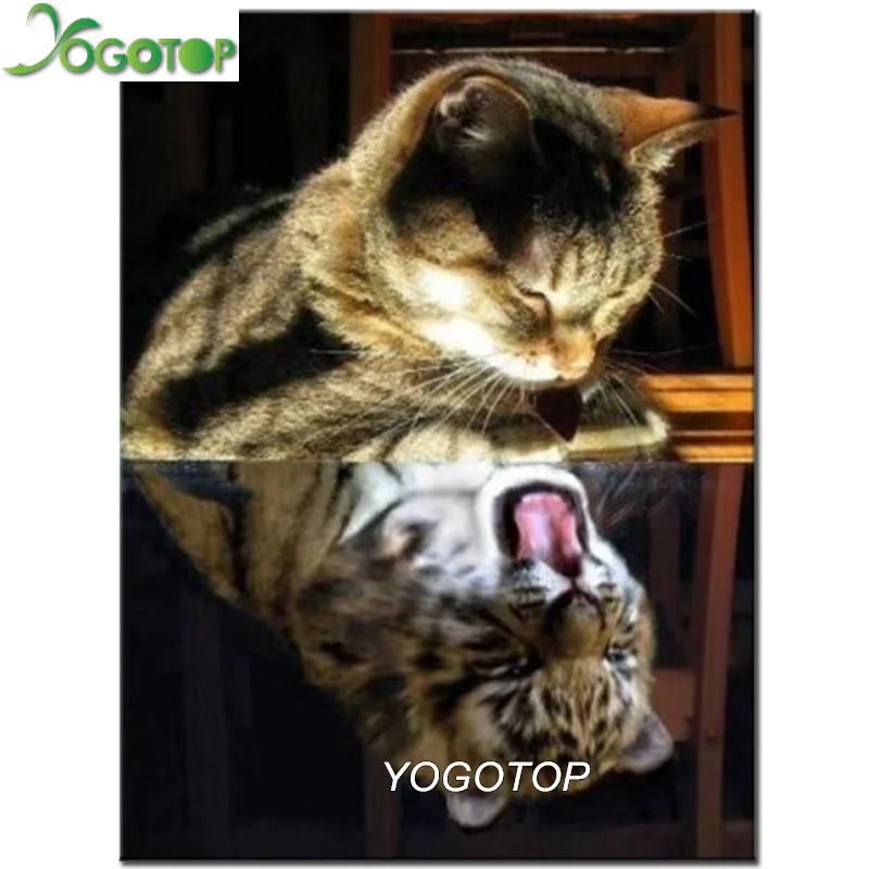 

YOGOTOP DIY Diamond Painting Cats and tigers Full Square/Round Diamond Embroidery cross-stitch Rhinestone Mosaic Wall Art YY546