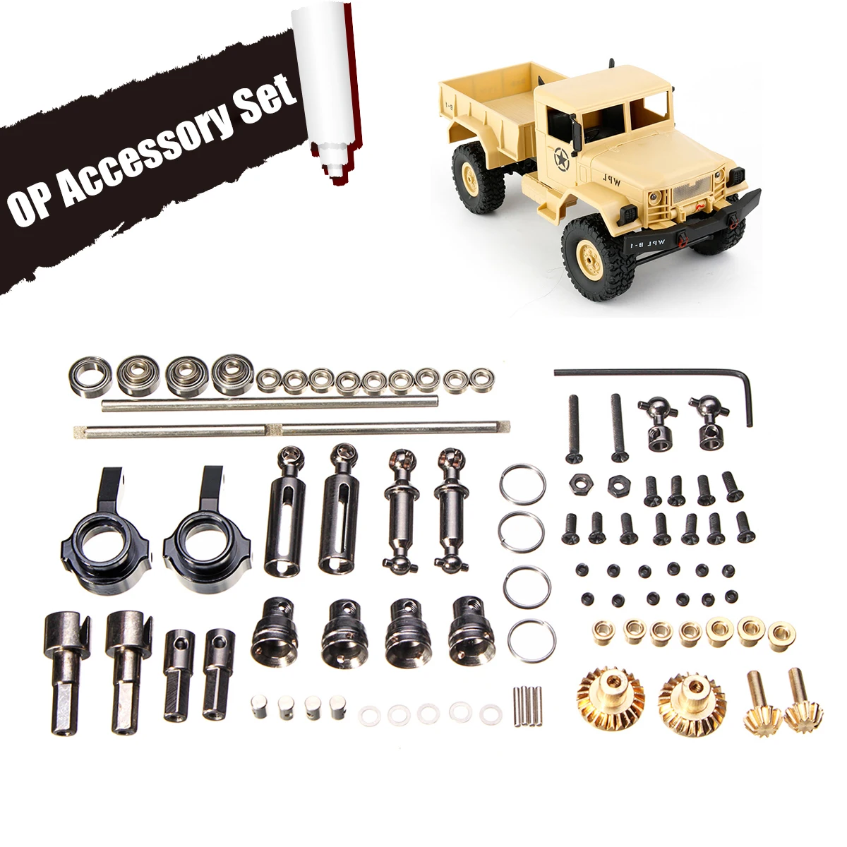 

Upgrade Metal OP Accessory Set For WPL RC Car B1 B14 B24 C14 C24 1/16 4WD Military Truck RC Cars Spare Part Set Perfect-Fit