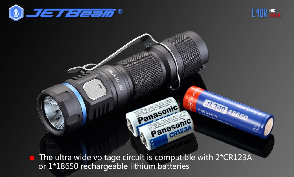  Original JETBeam E40R Mini USB Flashlight SST40 N4 BC LED 1100Lumens LED Flashlight with 18650 Batt - 32831430577