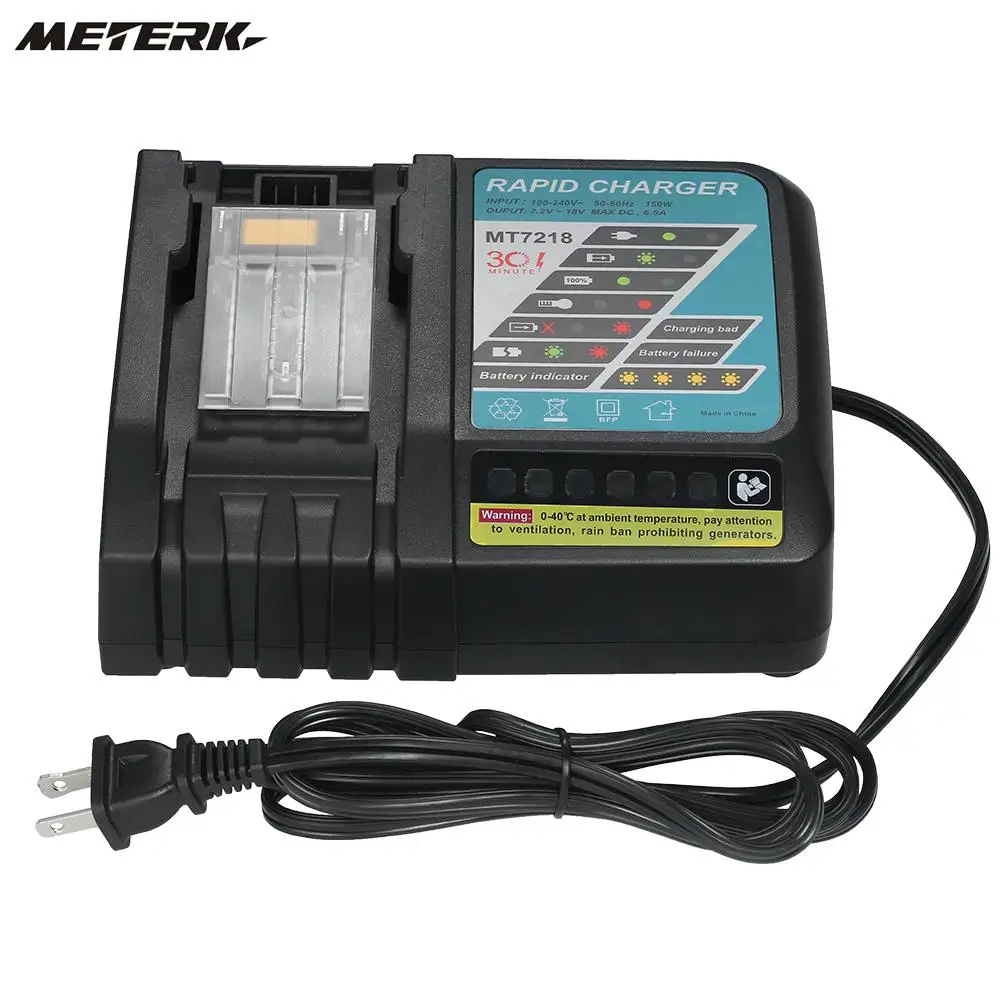 

6.5A Rapid Charger Replacement for Makita DC18RC DC18RA BL1830 BL1815 BL1840 BL1850 14.4V-18V Li-ion Battery