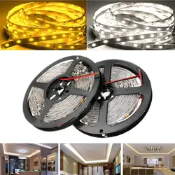 Высокая яркость 5050 Светодиодные полосы света 60Led/m, 5 м 300Led, 12 В, холодный белый/теплый белый внутреннего освещения