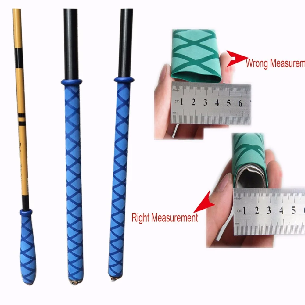 

1meter of 28mm Diameter (81mm flat)1 Fishing Rod Pole Handle Non Slip GripTextured Heat Shrink Tubing sleeve for fishing rod