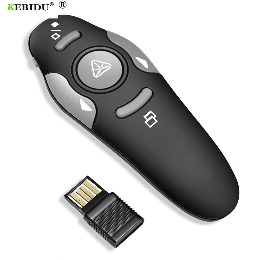 

kebidu 2.4 GHz USB RF Remote Control PPT Powerpoint Presentation Wireless Remote Red Laser Pointer Presenter Pointers Pen