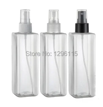 

wholesale 250ml blue Transparent Square bottle spray pump plastic bottles container 50pc/lot free shipping
