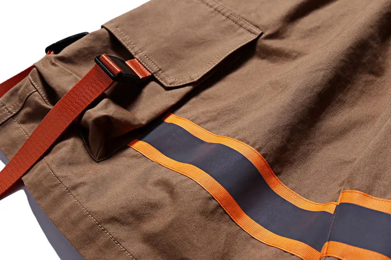 3M Reflective Stripe Buckle Straps Cargo Shorts 10