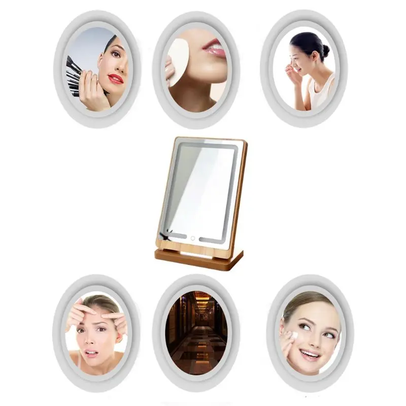 

Touch Screen Makeup Mirror Tabletop Lighted Cosmetic Tool With LED Lights EU US Plug