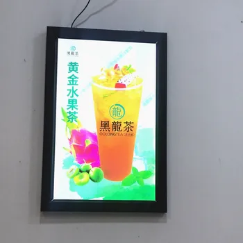

6PCS Ultra Thin A2 Black Snap Frame LED Illuminated Menu Light Boxes for Fast Food Store