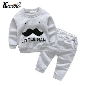 

Kimocat new spring and autumn collection boy's long sleeve round neck of the boy's long sleeves and two pieces of suit