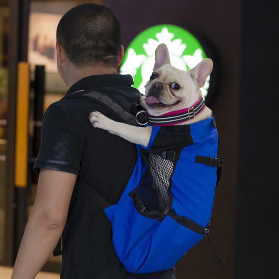 Сумка-переноска для собак, регулируемая сумка для больших собак, дорожные сумки для больших собак, дышащий рюкзак с изображением бульдога, товары для домашних животных