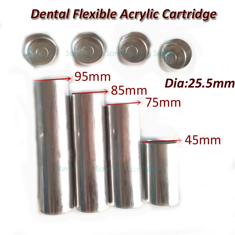 100 PCS Dental Lab Aluminum Cartridge With Lip For Dental Lab Flexible