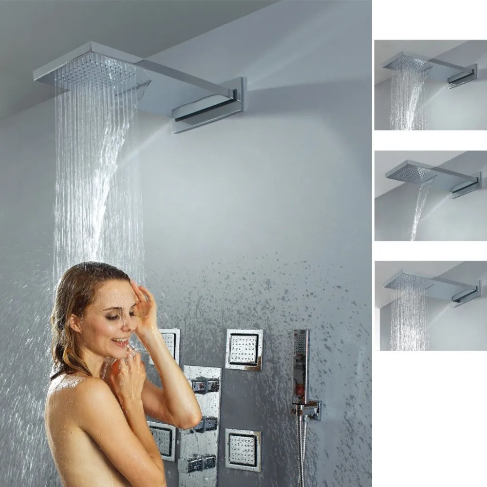Waterfall Rain Shower System Six Body Jets Multifunction Valve Sets