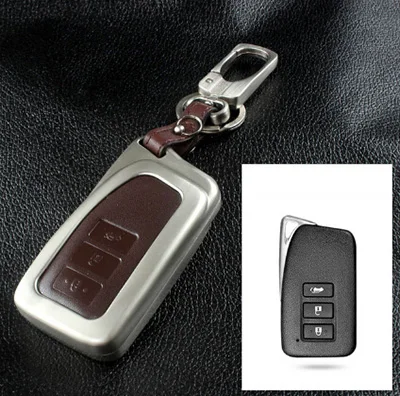 BooYuu цинковый сплав+ воловья кожа для Lexus, дистанционный ключ, Автомобильный ключ, чехол для ключей, чехол для автомобиля для Lexus IS ES GS NX RX LX - Название цвета: brown