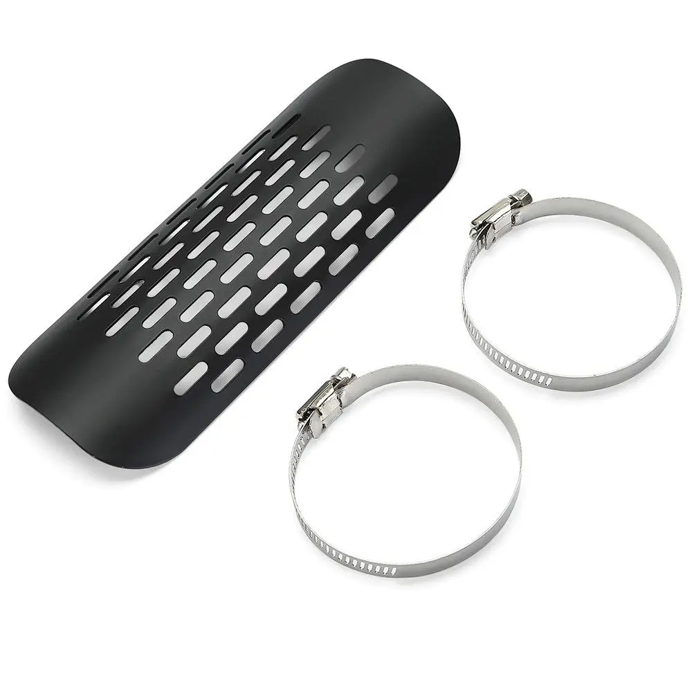 Universal Black 7" Exhaust Muffler Pipe Heat Shield Cover Heel Guard