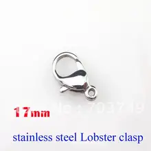 17#(1,7 см и 0,66 дюйма) из нержавеющей стали в виде лобстера Застежка модные ювелирные изделия аксессуары цепи ЭЛЕМЕНТЫ Ожерелья SP012