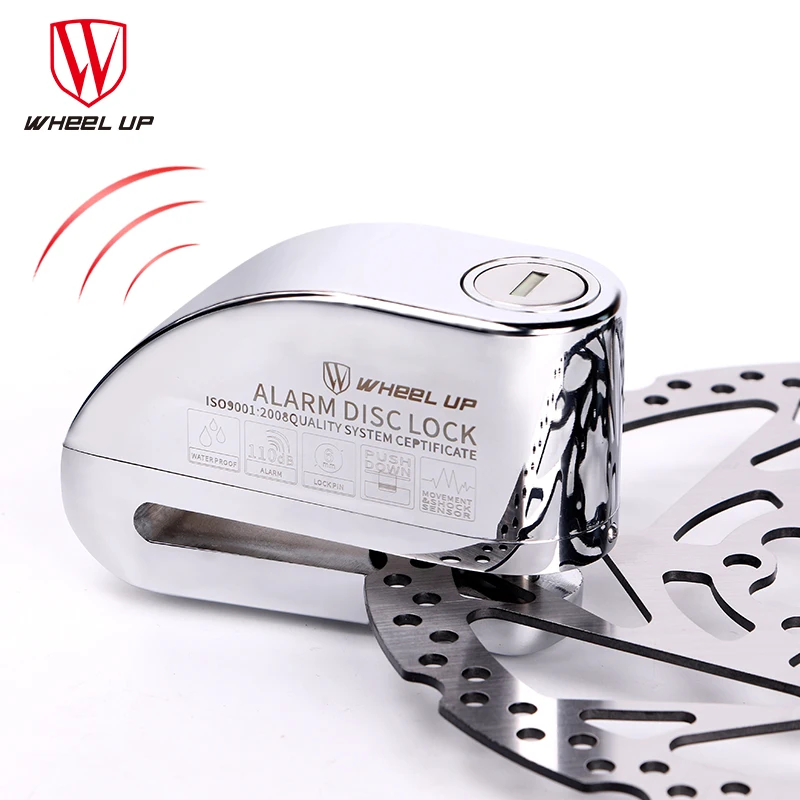 WHEEL UP Alarm Disc lock Anti-theft Comfortable Waterproof Cycling Lock Zinc Alley Electric Bicycle 110 dB | Спорт и развлечения