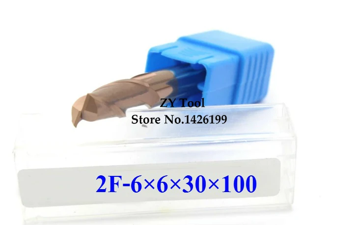 1PCS HRC60 Extend carbide alloy Milling Cutter 2flute 2F-6*6*30*100L, tungsten steel milling cutter,CNC milling tools,machine