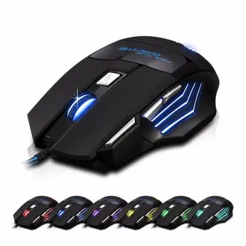 

5500DPI Wired Gaming Mouse 7 Button LED Optical USB Mice For Pro Gamer Optical Technology Works On Most Surfaces Mouse#T2