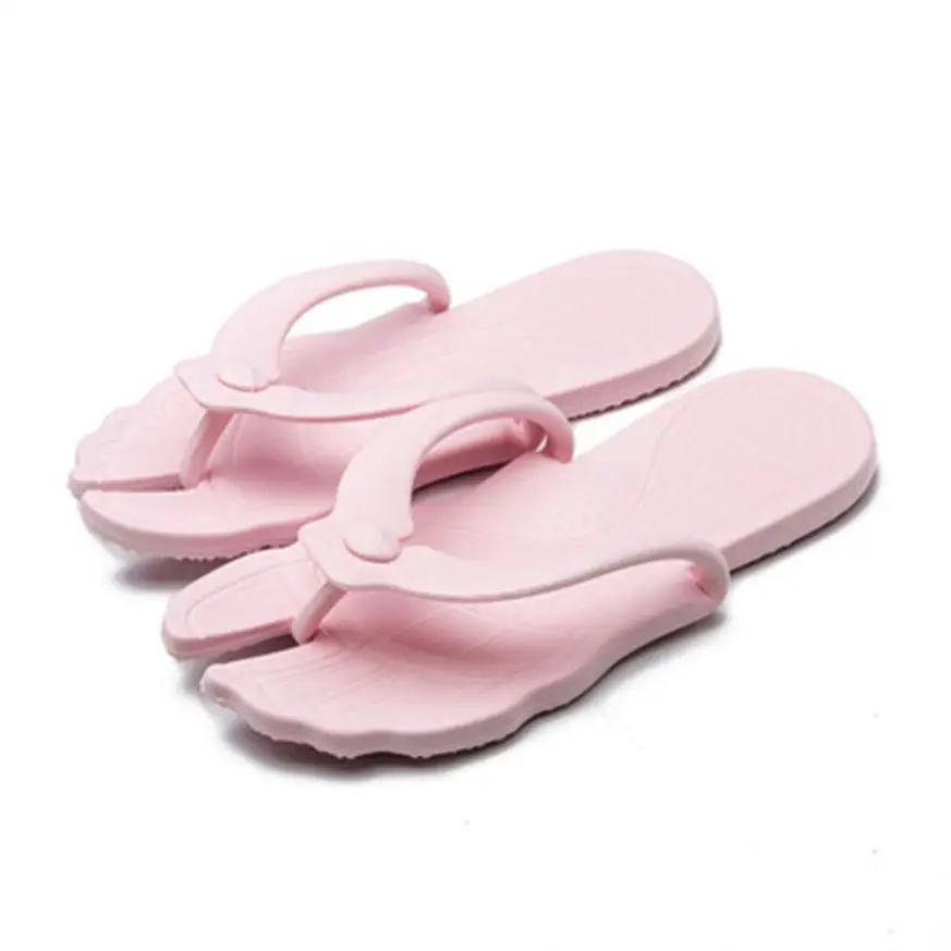 Женская и мужская обувь на плоской подошве; летние пляжные шлепанцы; Вьетнамки со съемным дизайном; нескользящие сандалии; домашние тапочки унисекс для улицы - Цвет: Pink