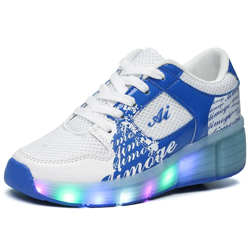 Eur27-37 Heelys Jazzy Junior Girls&boys LED Light Heelys Roller Skate Shoes for Children&kids Sneakers with Wheels Shoes