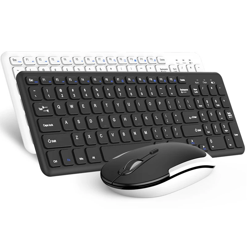 2.4G USB Wireless Keyboard Mouse Combo Ergonomic Keyboard Optical