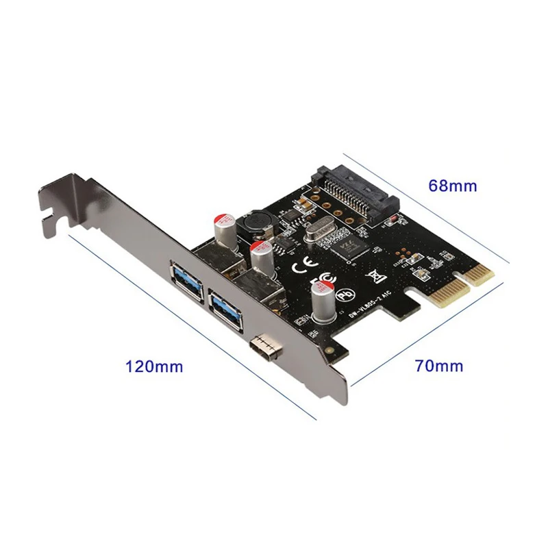 Diewu Компьютерные аксессуары USB 3,1 type-C 2 usb 3,0 type-A SATA 15PIN USB коннектор PCI-e riser Card Настольный PCI Express