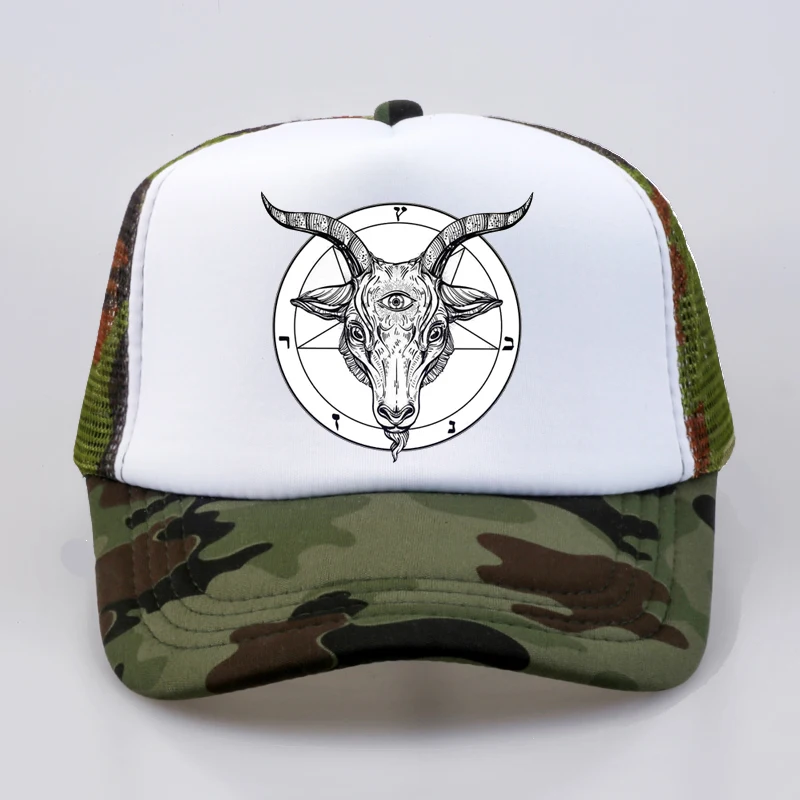 Бейсболка с изображением Сатанинского козла Baphomet мультяшным принтом Женская