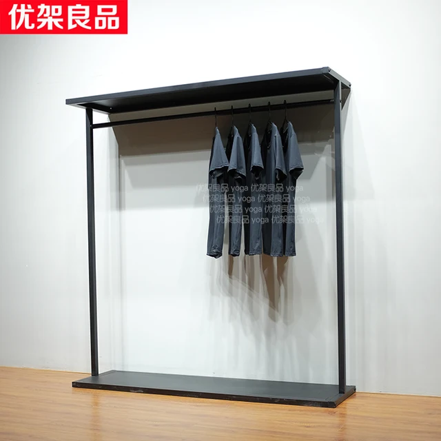 Iron Clothes Hanger Frame Floor Clothing Display Shelves Shelf Iron Clothes Hanger Frame Floor Clothing Display Shelves Shelf Rack Uni Island
