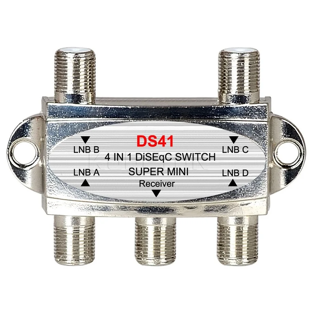 

High Quality Mini DiSEqC Switch 4x1 4 to 1 Out DiSeqc Switch Satellite Signal Antenna flat LNB Switch Model DS41 for TV
