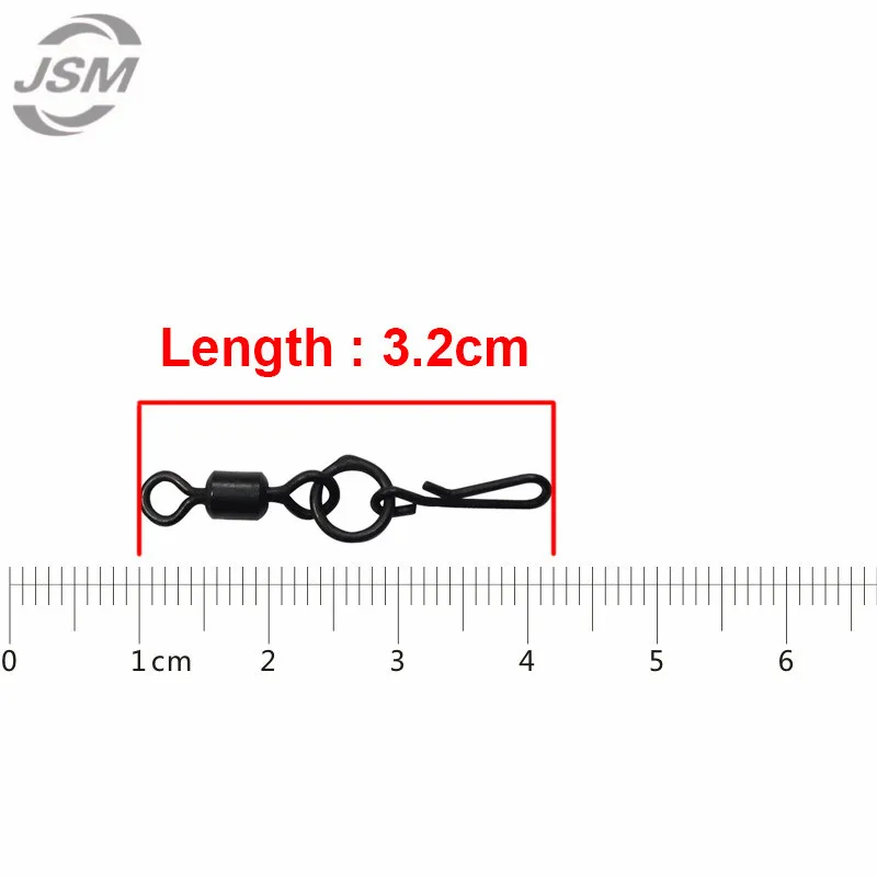 JSM 50 шт. Матовый Черный Рыбалка Rolling поворотный с быстрой заменой оснастки Карп Сабики установки разъем для рыболовных крючков снасти