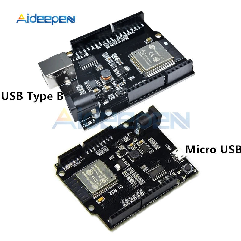 

DC 5V-12V WeMos UNO D1 R32 ESP32 WIFI Bluetooth Development Board For Arduino UNO R3 WeMos TTGO With Type-B/Micro USB Adapter
