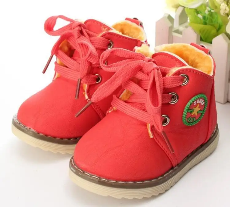 

Autumn Kids shoes 3 colors baby boys boots PU leather toddler girls boots waterproof children martin boots