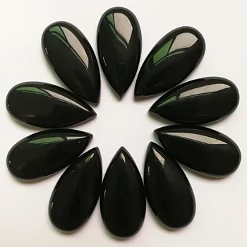 

Fashion Natural black onyx stone beads 15*30mm CAB CABOCHON teardrop loose beads Wholesale 20pcs/lot Free shipping