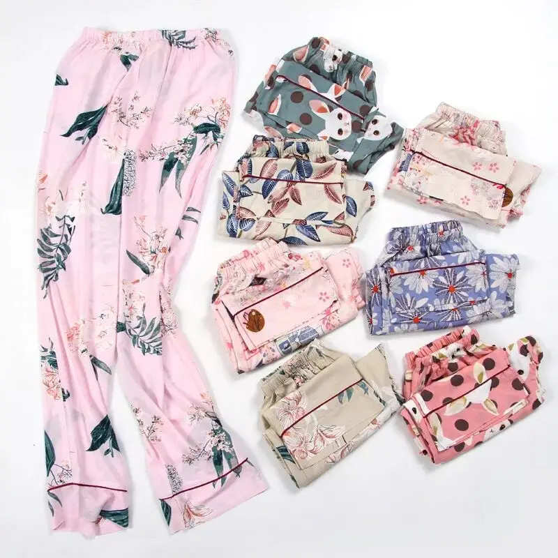 Multiple Choices Cute Women Casual Sleep Bottoms Soft Pajama Pants Elastic Waist Pyjamas Ladies Trousers Sexy Loose Home Pants