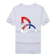 2016 Novak Djokovic D logo with Serbia flag T-shirt 100% cotton super star t shirt 10141203
