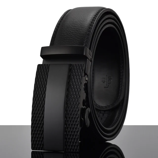 WOWTIGER Fashion Designers Men Automatic Buckle Leather luxury Belts Business Male Alloy buckle Belts for Men Ceinture Homme