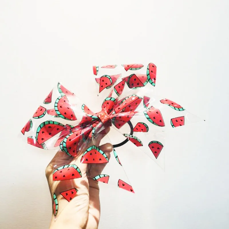 

Girls Watermelon Print Gradient Bow Cheerleader Hairbow 15*16cm Custom made