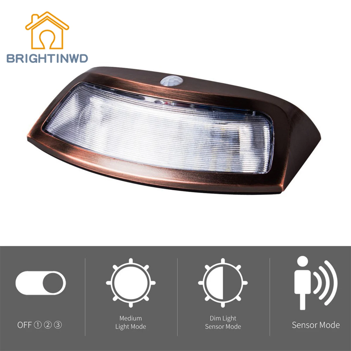 

BRIGHTINWD 10PCS Solar Light Outdoor Outdoor Step Lights Wireless Waterproof LED Solar Lights for Stair Patio Yard Walkways