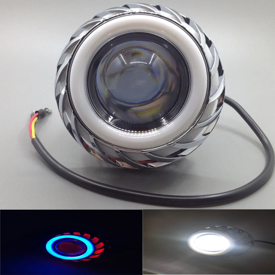 

Yecnecty Motorcycle LED Angel Eye Headlight High/Low Beam Projector 8-15W Motor Bicycle Demon Fog Bulb For Honda Suzuki KTM