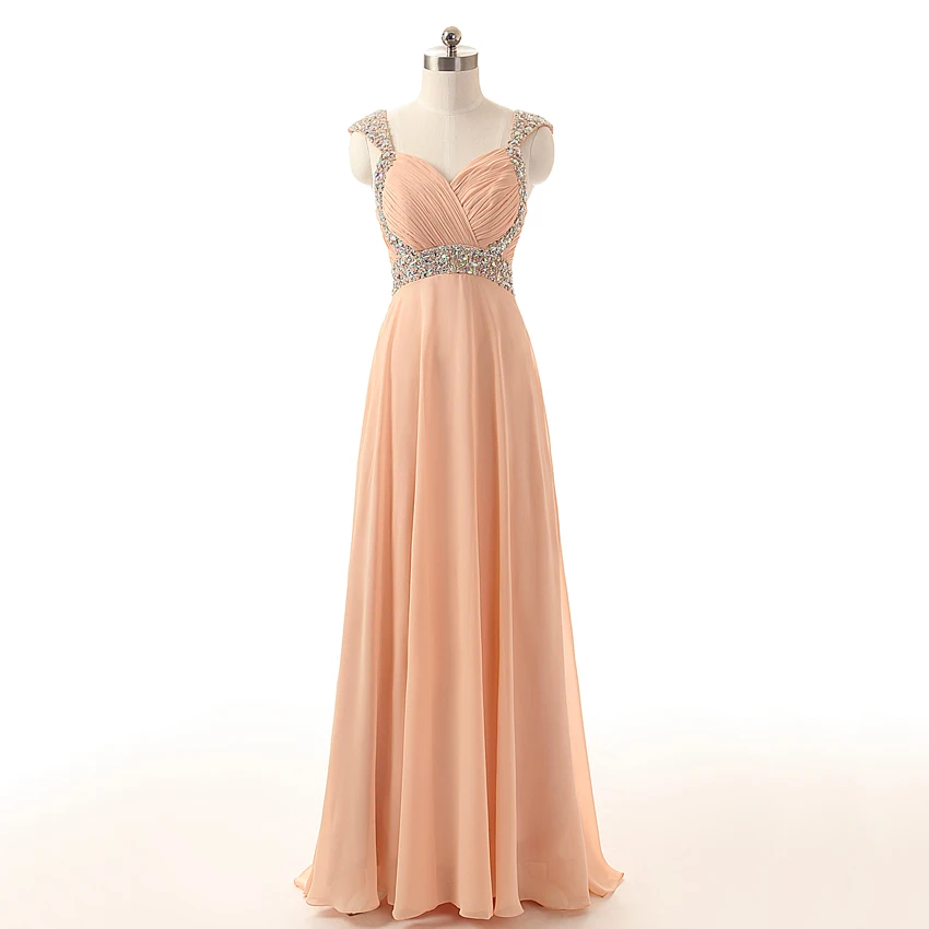 peach and silver gown