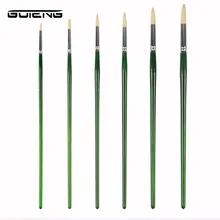 6 шт. щетинные волосы заостренные масляные краски ing кисти смешанный размер твердой древесины Полюс художника масляные, акриловые краски принадлежности художественные Кисти